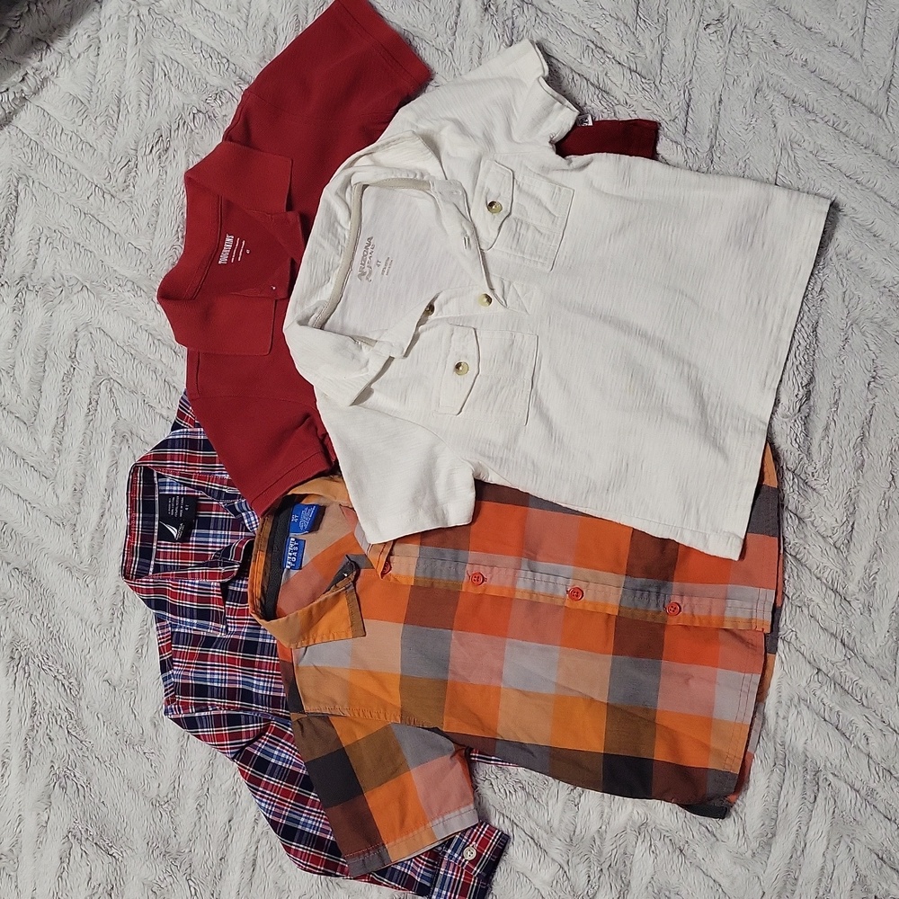 4 boys 4T shirt lot NWOT long-sleeved Nautica button down Arizona red orange set